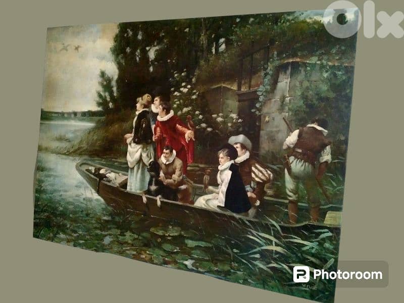 Old English Oil Painting on canvas 1