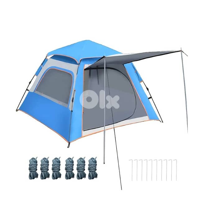 Automatic Camping Tent for 3-4 Campers, Sky Blue Outdoor Tent خيمة 0