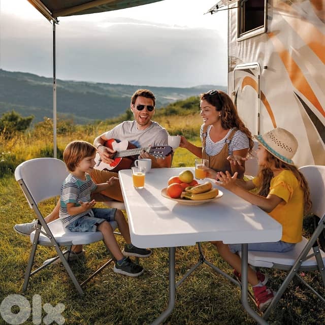 Folding Camping Table for Outdoor Picnics, BBQ & Garden, White, طاولة 1