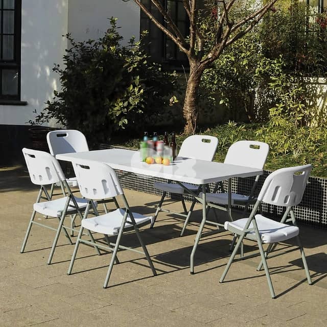 Folding Camping Table for Outdoor Picnics, BBQ & Garden, White, طاولة 7