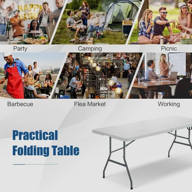 Folding Camping Table for Outdoor Picnics, BBQ & Garden, White, طاولة 10