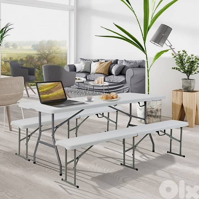 Folding Camping Table for Outdoor Picnics, BBQ & Garden, White, طاولة 12