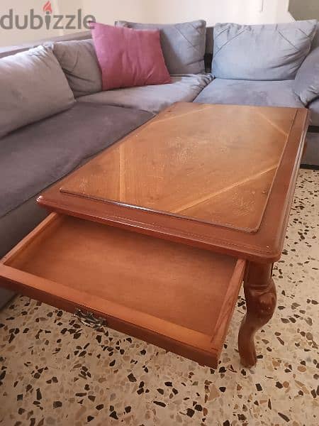 طاولة نص خشب زان 2