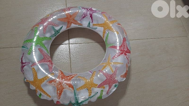 5 items:2 Intex baby floats +baby neck ring +float ring +boat mcqueen 10