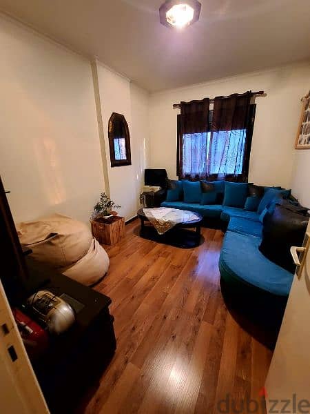 living room with wood table 2