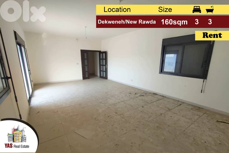 Dekweneh/New Rawda 160m2 | Rent | Brand New | Prime Location | AA | 0