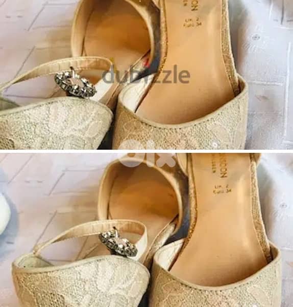 EXCELLENT Monsoon children Golden shoes size 34 0