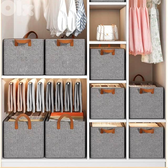 Foldable Storage Box - Grey Fabric Organizer for Clothes & Closet 5