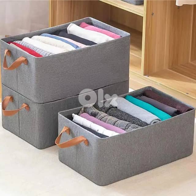 Foldable Storage Box - Grey Fabric Organizer for Clothes & Closet 7
