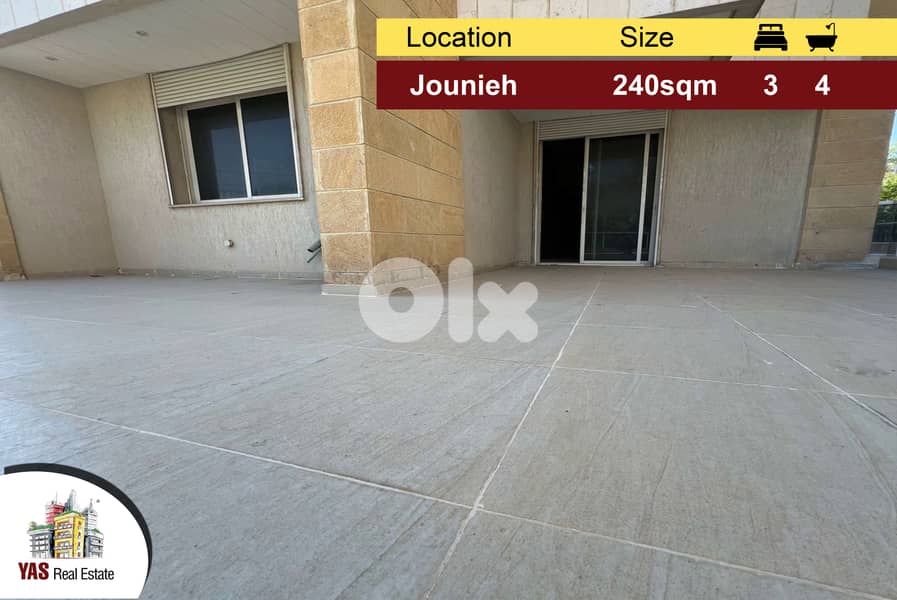Jounieh 240m2 | 80m2 Terrace | High End | Calm Street | EH | 0