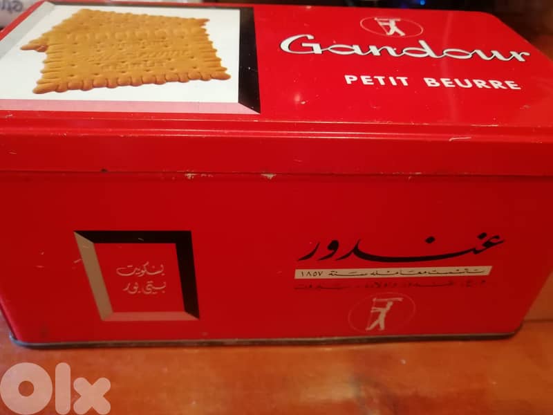Gandour petie beurre collectible vintage tin box 1