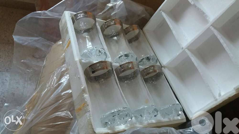 Verres en cristal avec contour en argent 2