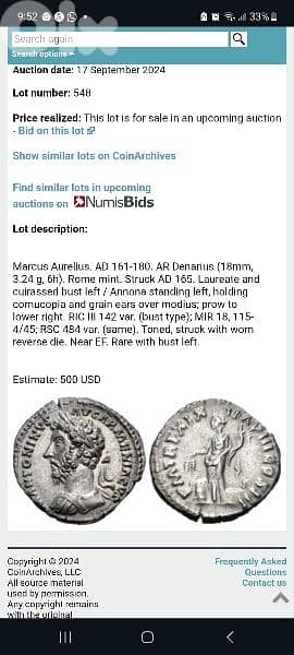 Marcus Auerlius Roman Emperor silver Denarius 2