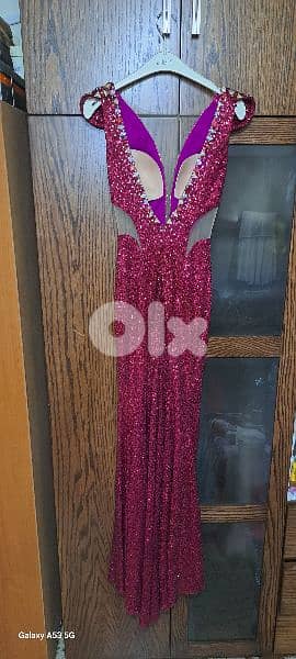 For Sale: Elegant Fuchia Dress - Size 38, Worn Only Once! 1