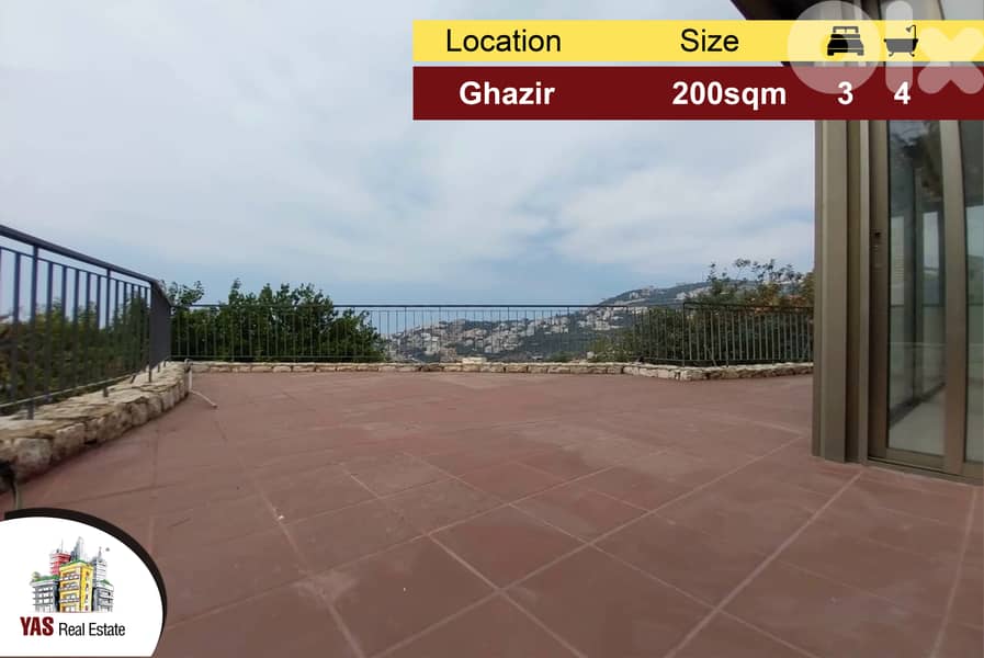 Ghazir 200m2 | 150m2 Terrace | Flat | Prime Location | IV | 0