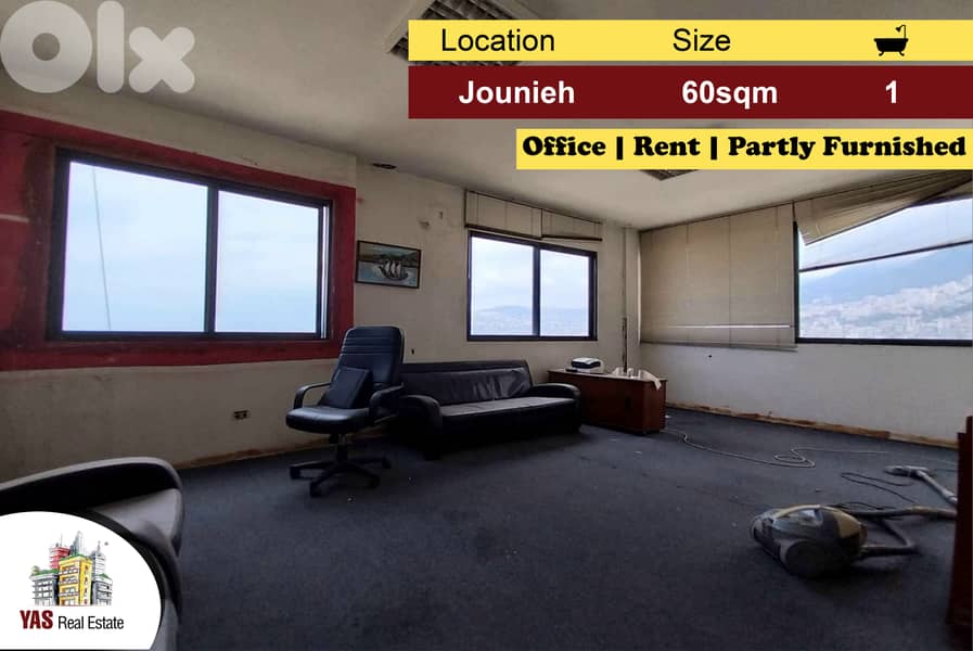 Jounieh 60m2 | Office | Partly Furnished | Rent | Prime Location | IV 0