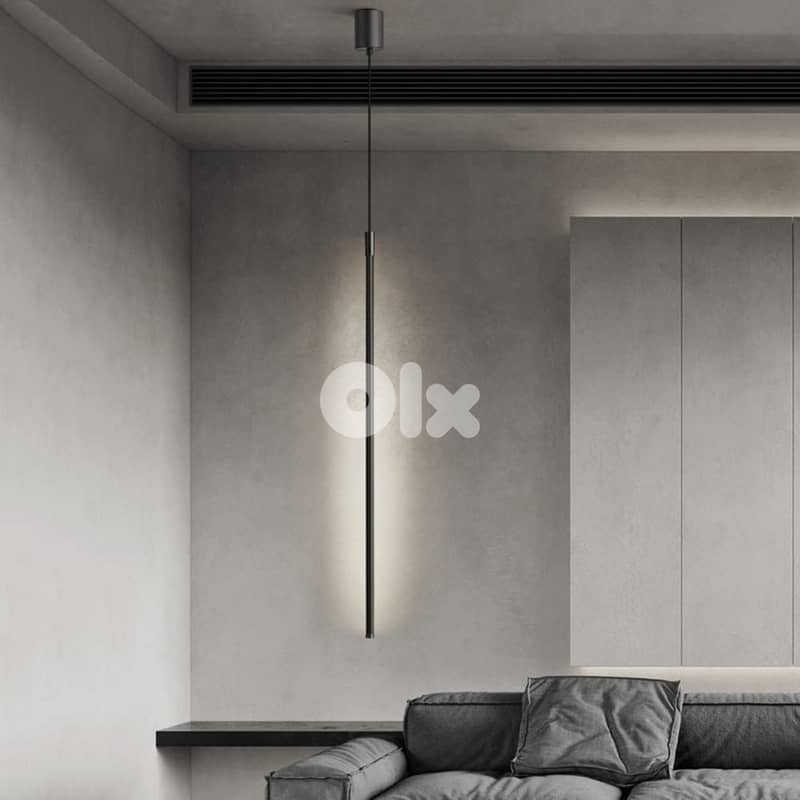 Slim Pendant Light - Minimalist 3-Color LED Hanging Lamp, 60cm 0