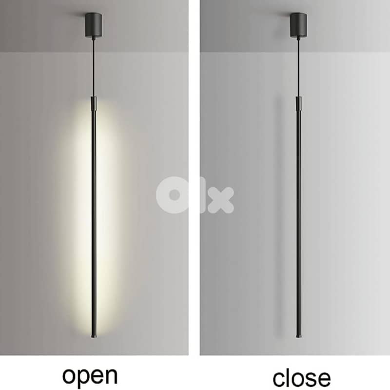 Slim Pendant Light - Minimalist 3-Color LED Hanging Lamp, 60cm 5