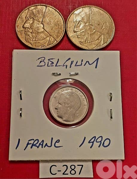 Belgium since 1986 Lot# C-287 set of 3 coins 0