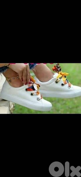 shoes white with satin ribbon 39.40 only 8