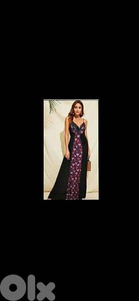 dress long dress with red floral s to xxL 3