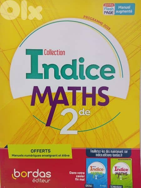 Maths Indice 2de - Bordas / 30 $ au lieu de 44 $ 0