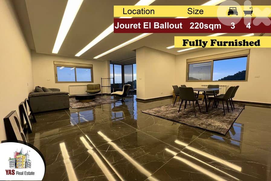 Jouret El Ballout 220m2 | Fully Furnished | Quiet Area | PA | 0