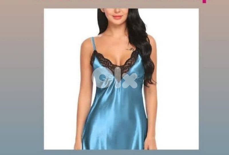 l blue satin lingerie trimed lace m to xxxl 7