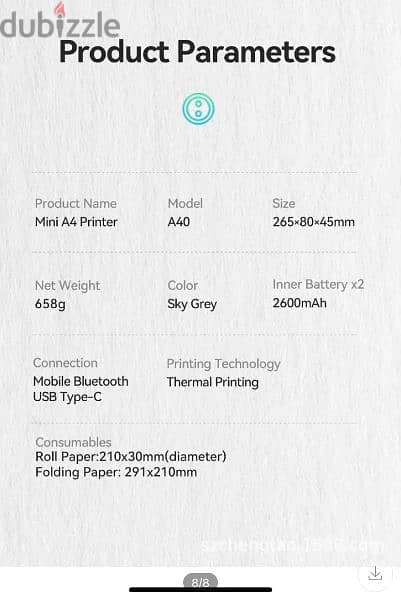 inkless thermal printer + A4 roll paper 2