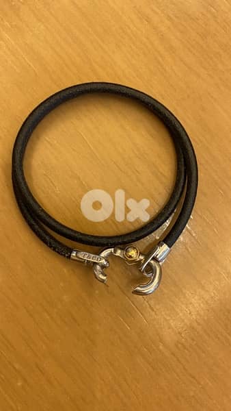Tiffany & Co Men Leather and Silver knot bracelet