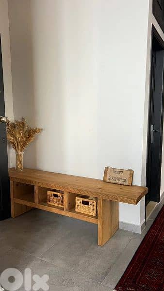 massive wood tv unit 0