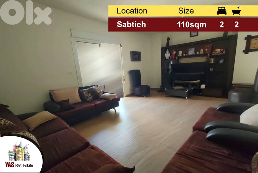 Sabtieh 110m2 | Cozy Apartment | Well Maintained | Dead End Street|AA 0