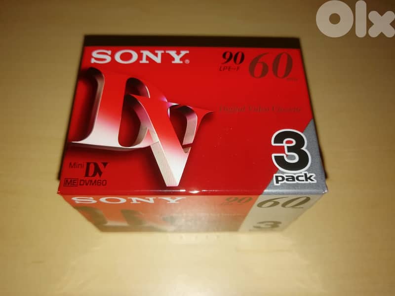 Sony mini dv pack of 3 cassettes new sealed 60min  90min LP 0