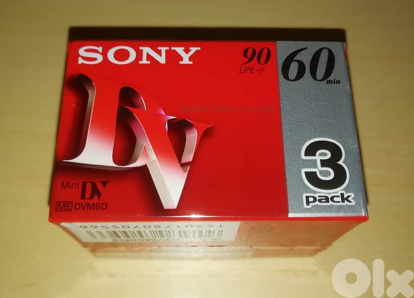 Sony mini dv pack of 3 cassettes new sealed 60min  90min LP 1