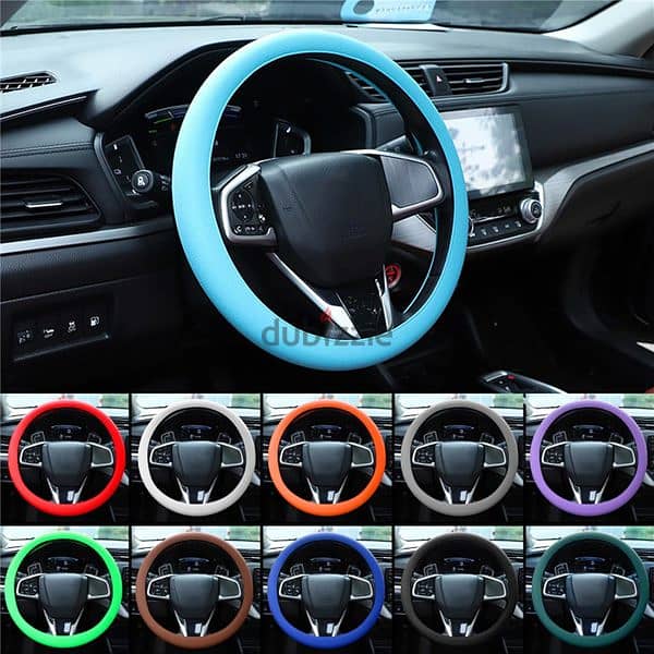 Universal  Anti-slip Silicone Car Steering Wheel Protective 1