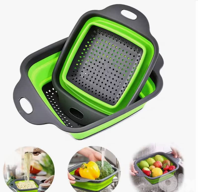 foldable Fruit Vegetable Washing Strainer Basket Kitchen 2