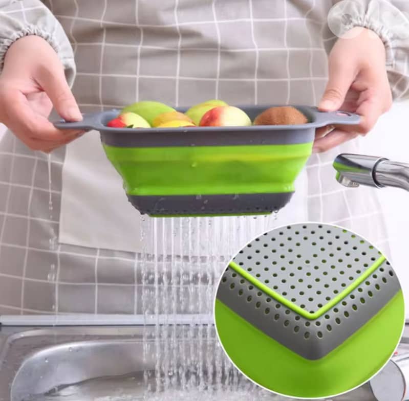 foldable Fruit Vegetable Washing Strainer Basket Kitchen 4