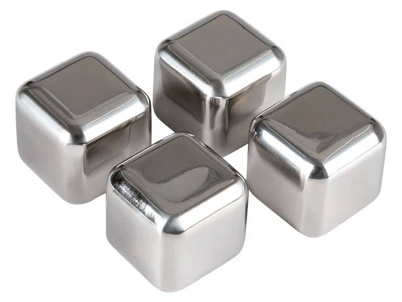 stainless steel ice cubes 0