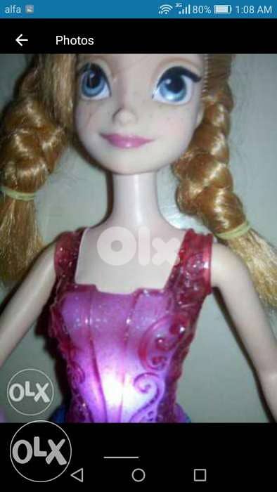 ANNA MUSICAL LIGHT MAGIC Princess still good working mechanism doll=18 2