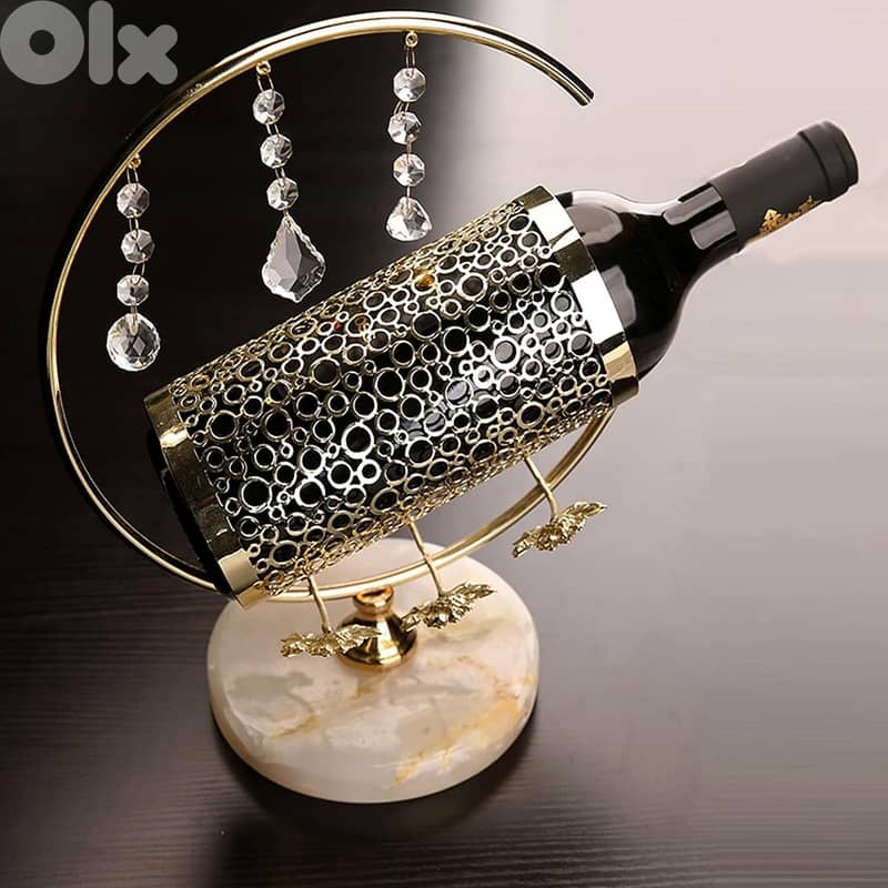 Diamond Wine Rack, High-End Gold-Crusted Bottle Holder 2