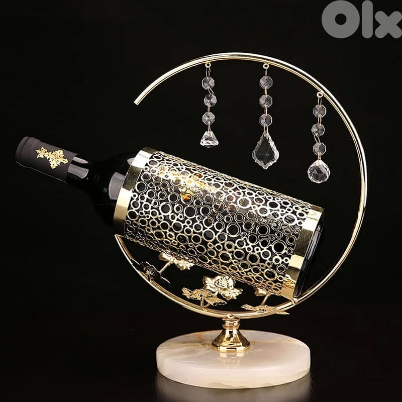 Diamond Wine Rack, High-End Gold-Crusted Bottle Holder 4