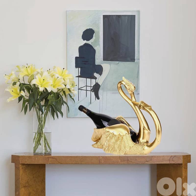 Love Swans Wine Rack – Romantic Bottle Holder for Couples 0
