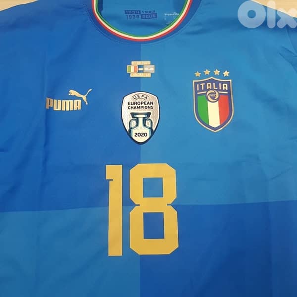 Barella italia big day Finalissima vs argentina 2022 home puma jersey 0