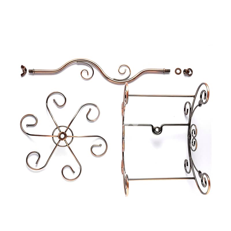 Golden Vine Wine Rack, 2 Bottles & 6 Glasses Display Holder 7