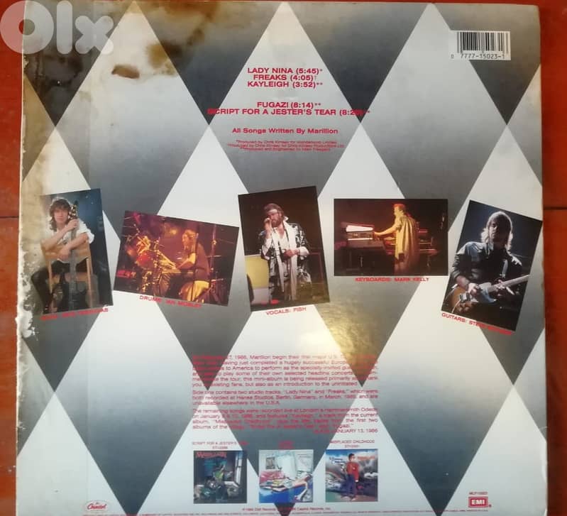 Marillion "Brief encounter" vinyl  cover have some stains vinyl vg 1