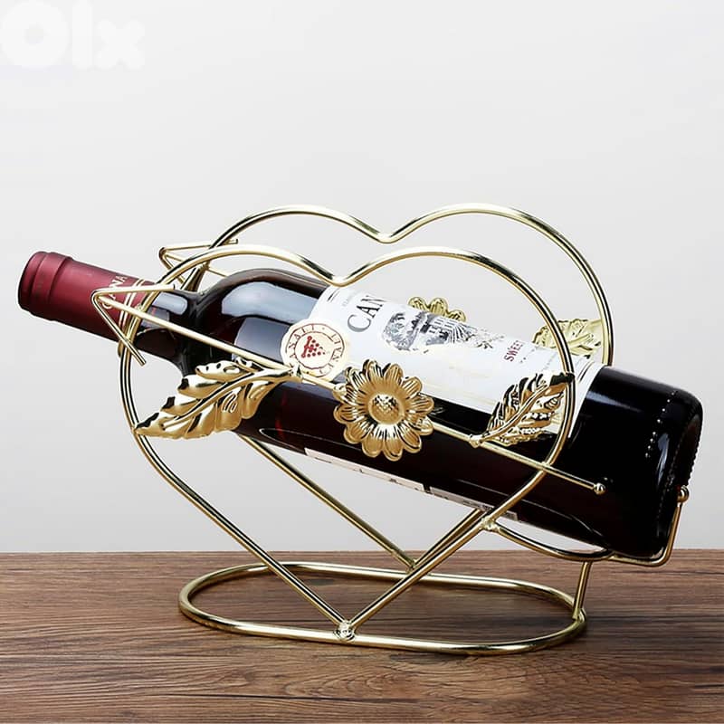 Cupid Wine Rack, Golden Heart-Shaped Wine Bottle Holder 7