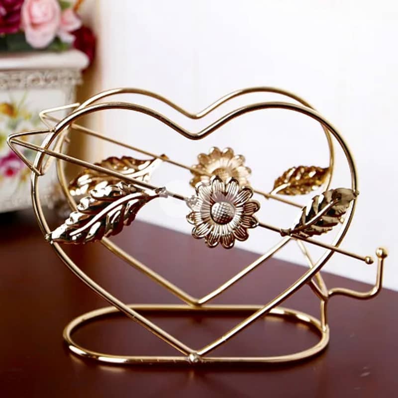 Cupid Wine Rack, Golden Heart-Shaped Wine Bottle Holder 5