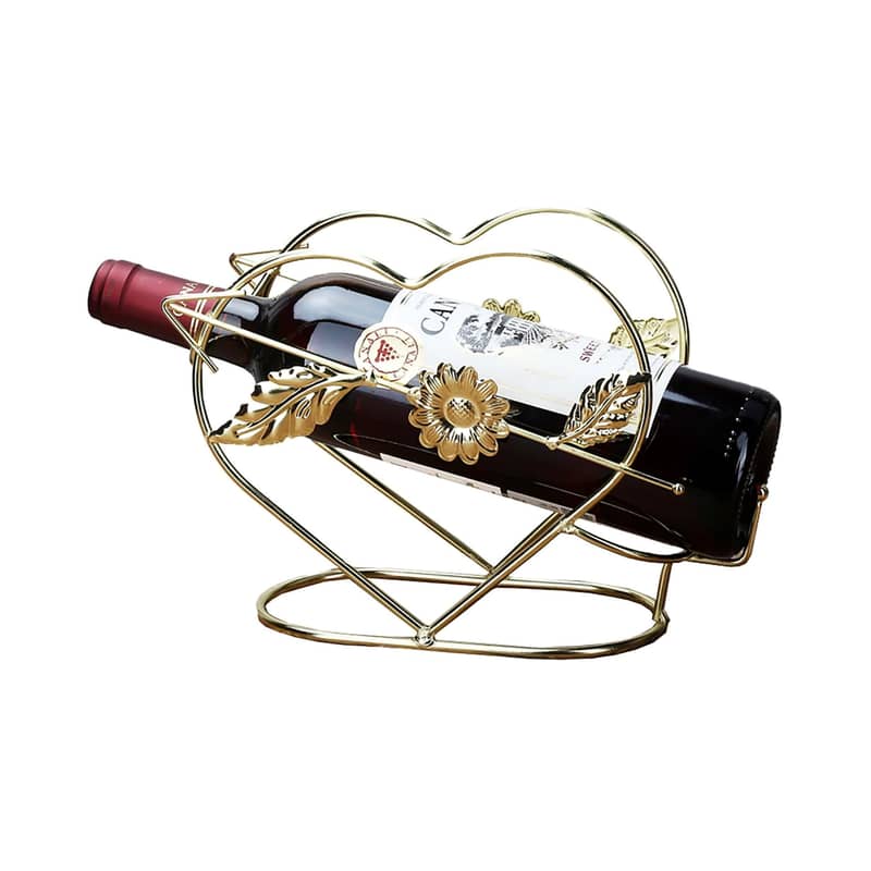 Cupid Wine Rack, Golden Heart-Shaped Wine Bottle Holder 8