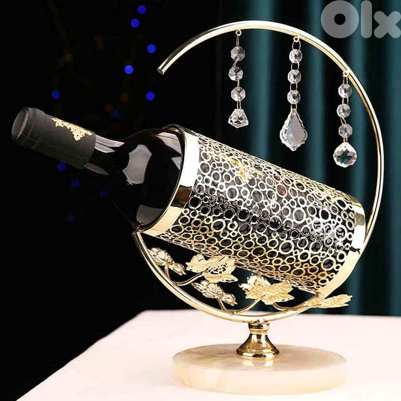 Diamond Wine Rack, High-End Gold-Crusted Bottle Holder 0
