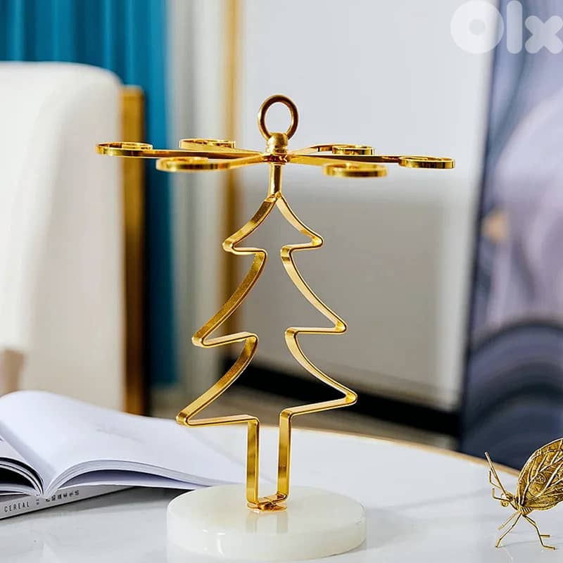 Christmas Tree Glass Holder, Golden Wine Rack for 6 Glasses 5